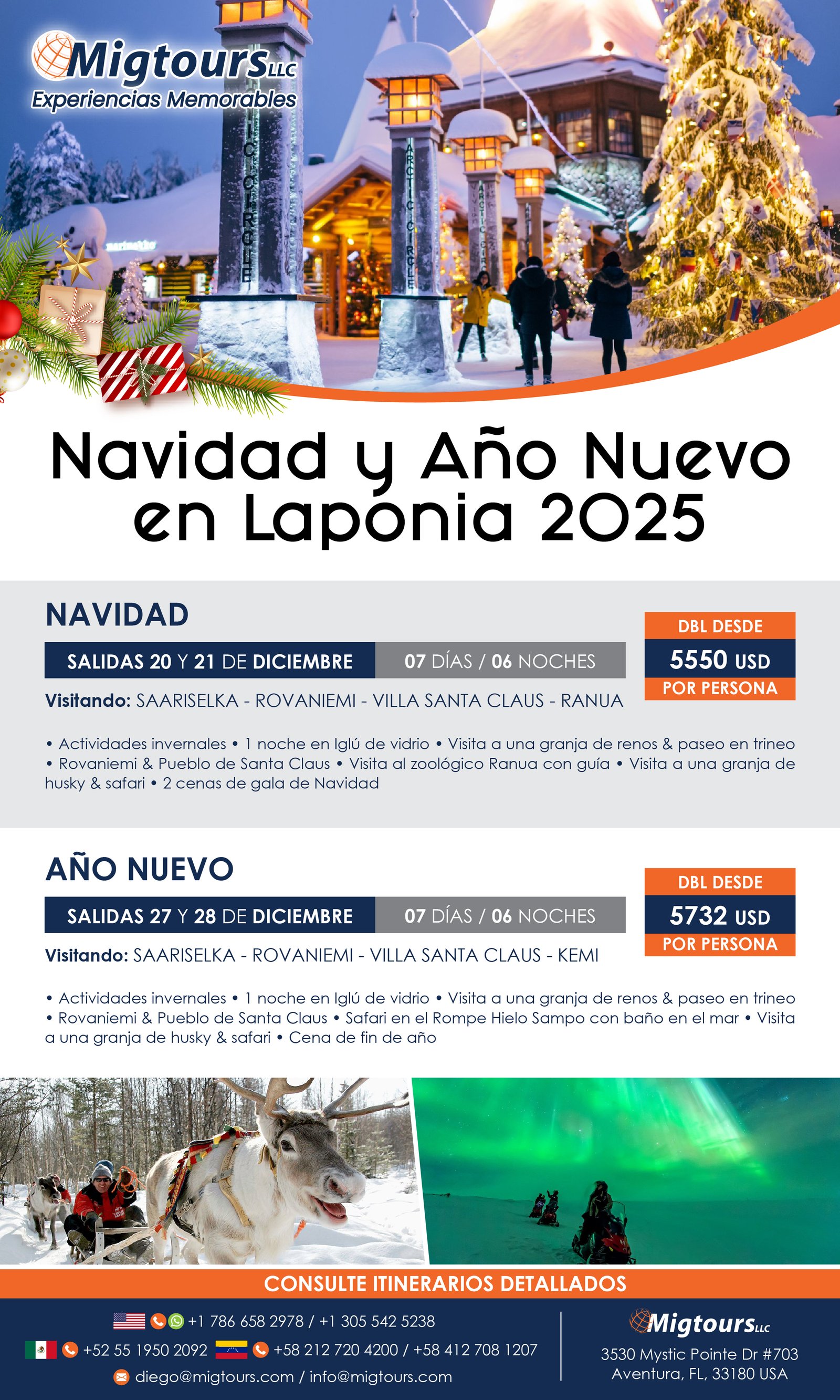 Navidad y Año Nuevo en Laponia 2025